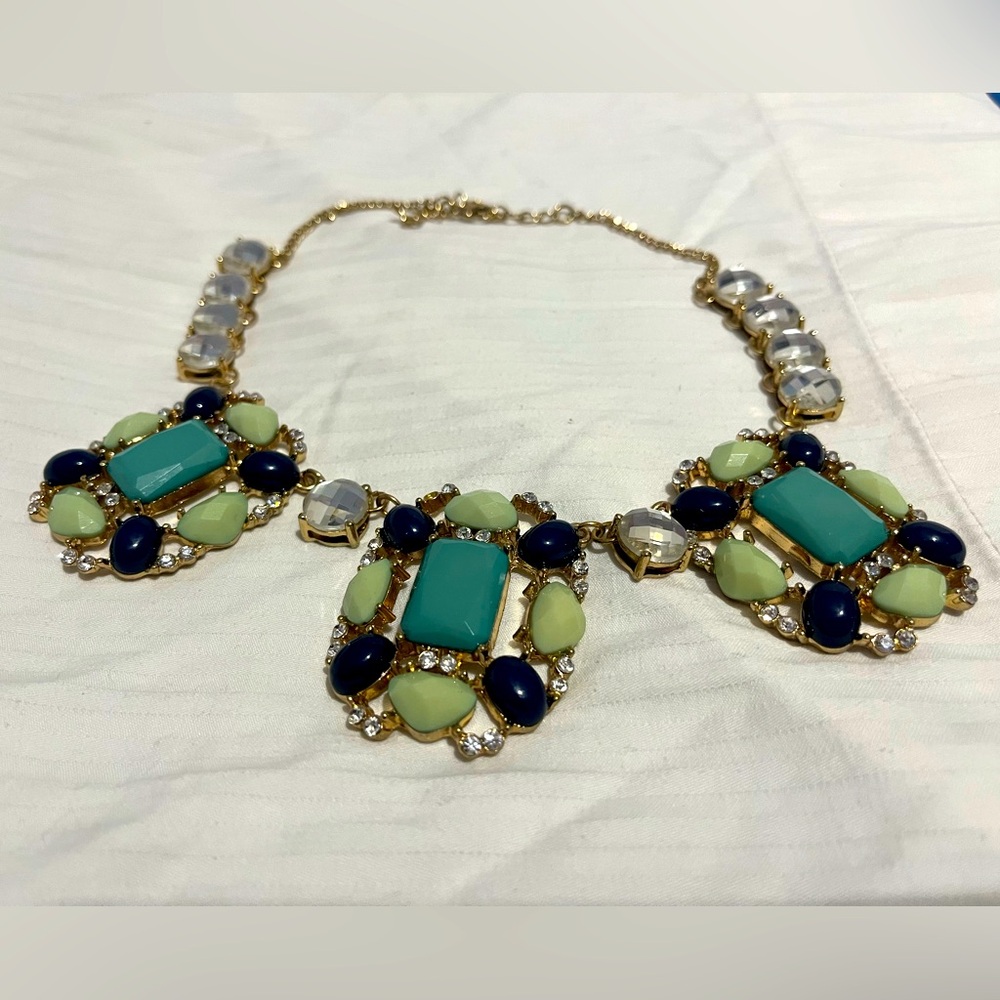 Green and teal vintage costume jewelry